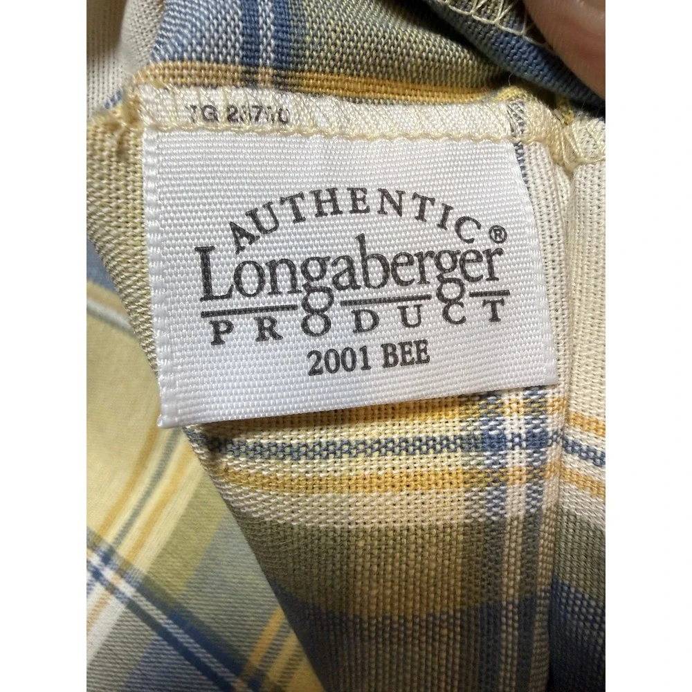 Longaberger 2001 Imagine Believe Achieve Bee Basket With Liner Protector Tie-On